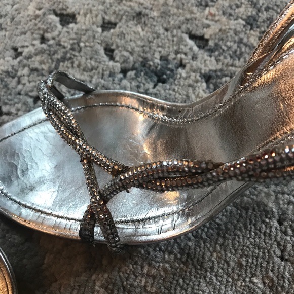 Rene Caovilla iconic silver and diamanté-encrusted HH sandals 38 - well loved - Picture 4 of 8